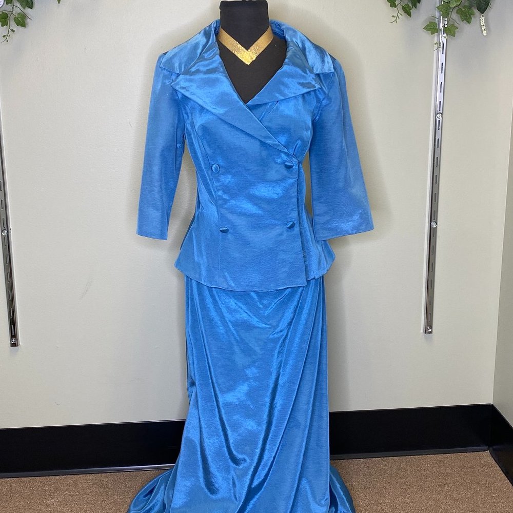 Gorgeous Cadet Blue Jacket and Skirt - Perfect formal wear